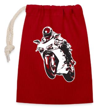 Moto Generic Style - Closable cotton gift bag (14x20cm) - red - Front