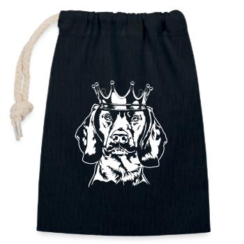 Lévrier bavarois Krone Wilsigns - Sac cadeau en coton avec cordon (14 x 20 cm) - bleu marine - Devant
