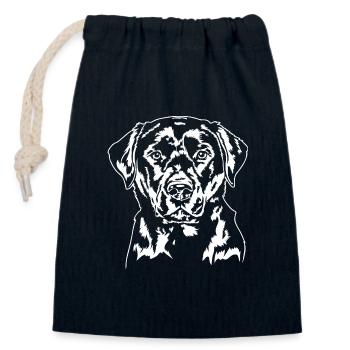 Labrador Portrait Labbi Hunde Hund Wilsigns - Verschließbarer Geschenkbeutel aus Baumwolle (14x20cm) - Navy - Vorne
