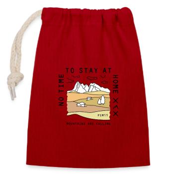 Les montagnes appellent (coloré) - Sac cadeau en coton avec cordon (14 x 20 cm) - rouge - Devant