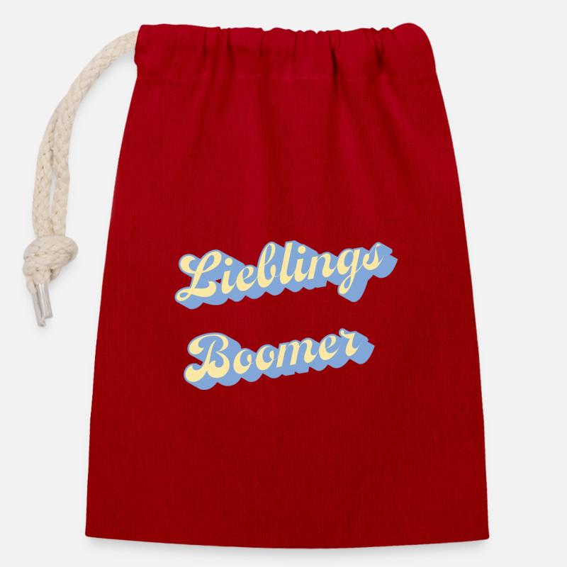 Lieblings Boomer Retro Script - Verschließbarer Geschenkbeutel aus Baumwolle (14x20cm) - Rot
