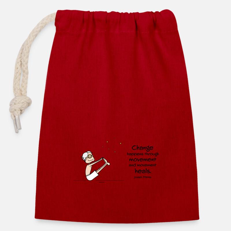 Changement - Sac cadeau en coton avec cordon (14 x 20 cm) - rouge