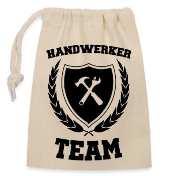 Craftsman Team - Closable cotton gift bag (14x20cm) - nature - Front
