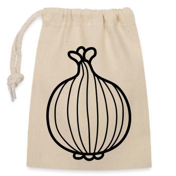 veggie onion delicious - Closable cotton gift bag (14x20cm) - nature - Front