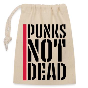 punks pas mort citation - Sac cadeau en coton avec cordon (14 x 20 cm) - nature - Devant