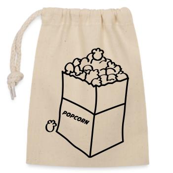 Popcorn 01 - Closable cotton gift bag (14x20cm) - nature - Front