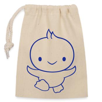 Duck running fast wants to fly cute flutter - Closable cotton gift bag (14x20cm) - nature - Front