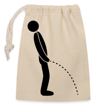 im stehen pinkeln pissen klo toilette erleichtern - Verschließbarer Geschenkbeutel aus Baumwolle (14x20cm) - Natur - Vorne