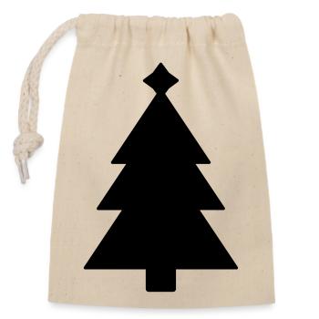 Weihnachtsbaum Christbaum - Verschließbarer Geschenkbeutel aus Baumwolle (14x20cm) - Natur - Vorne