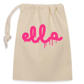 Name Ella - Verschließbarer Geschenkbeutel aus Baumwolle (14x20cm) - Natur - Vorne