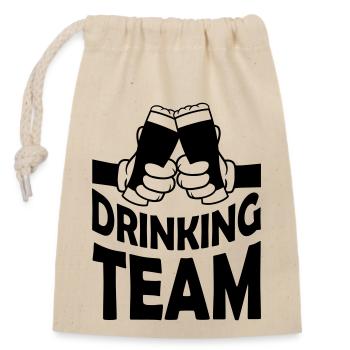 Friends Drinking Team Beer - Closable cotton gift bag (14x20cm) - nature - Front