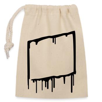 graffiti_frame - Closable cotton gift bag (14x20cm) - nature - Front
