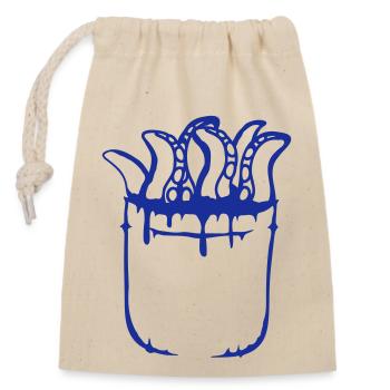 Tentakel Brusttasche Oktopus Monster Hemdtasche - Verschließbarer Geschenkbeutel aus Baumwolle (14x20cm) - Natur - Vorne