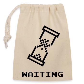 Attente - Sac cadeau en coton avec cordon (14 x 20 cm) - nature - Devant