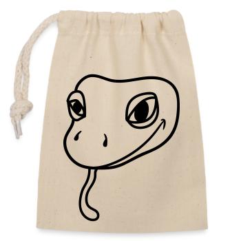 face head gecko lizard real snake reptile - Closable cotton gift bag (14x20cm) - nature - Front