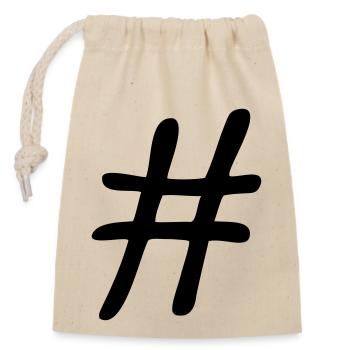 Conception de symbole Hashtag - Sac cadeau en coton avec cordon (14 x 20 cm) - nature - Devant