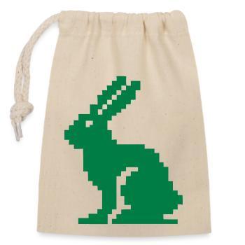 Lapin Pixel - Sac cadeau en coton avec cordon (14 x 20 cm) - nature - Devant