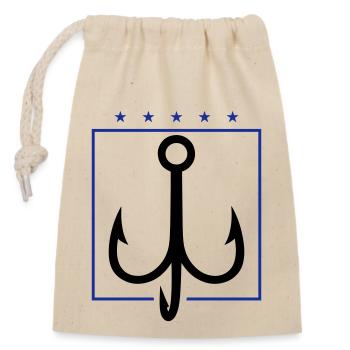 Fishing Hook Drilling - Closable cotton gift bag (14x20cm) - nature - Front