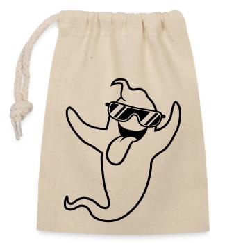 cool sunglasses grimace ghost ghost laugh - Closable cotton gift bag (14x20cm) - nature - Front