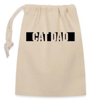 Cat Dad Stripe Design - Closable cotton gift bag (14x20cm) - nature - Front