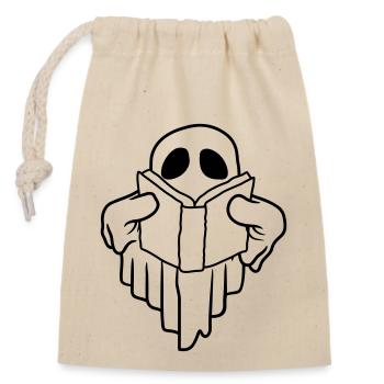 Comic Spirit Book Read Book - Closable cotton gift bag (14x20cm) - nature - Front