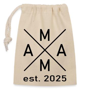 Mama 2025 - Verschließbarer Geschenkbeutel aus Baumwolle (14x20cm) - Natur - Vorne