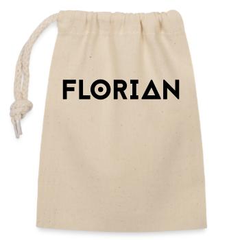 First name Florian - Closable cotton gift bag (14x20cm) - nature - Front