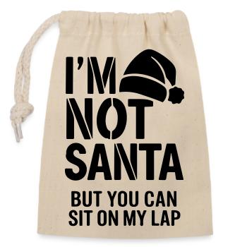 im not santa but you can sit on my lap - Closable cotton gift bag (14x20cm) - nature - Front