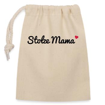 Proud Mommy - Closable cotton gift bag (14x20cm) - nature - Front