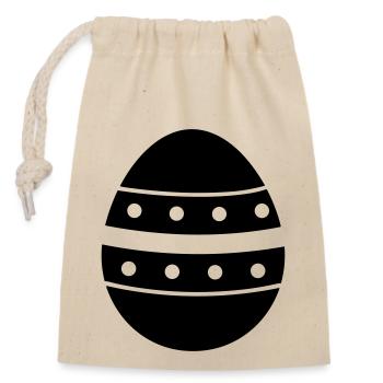 Egg - Closable cotton gift bag (14x20cm) - nature - Front