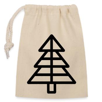 Sapin de Noël - Sac cadeau en coton avec cordon (14 x 20 cm) - nature - Devant