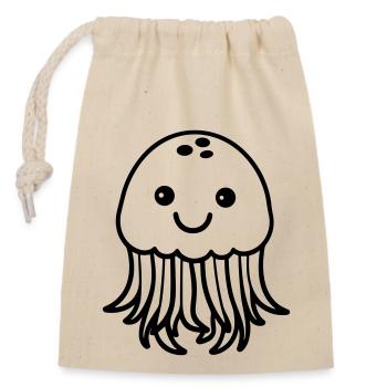 Jellyfish - Closable cotton gift bag (14x20cm) - nature - Front