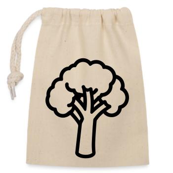 broccoli - Closable cotton gift bag (14x20cm) - nature - Front