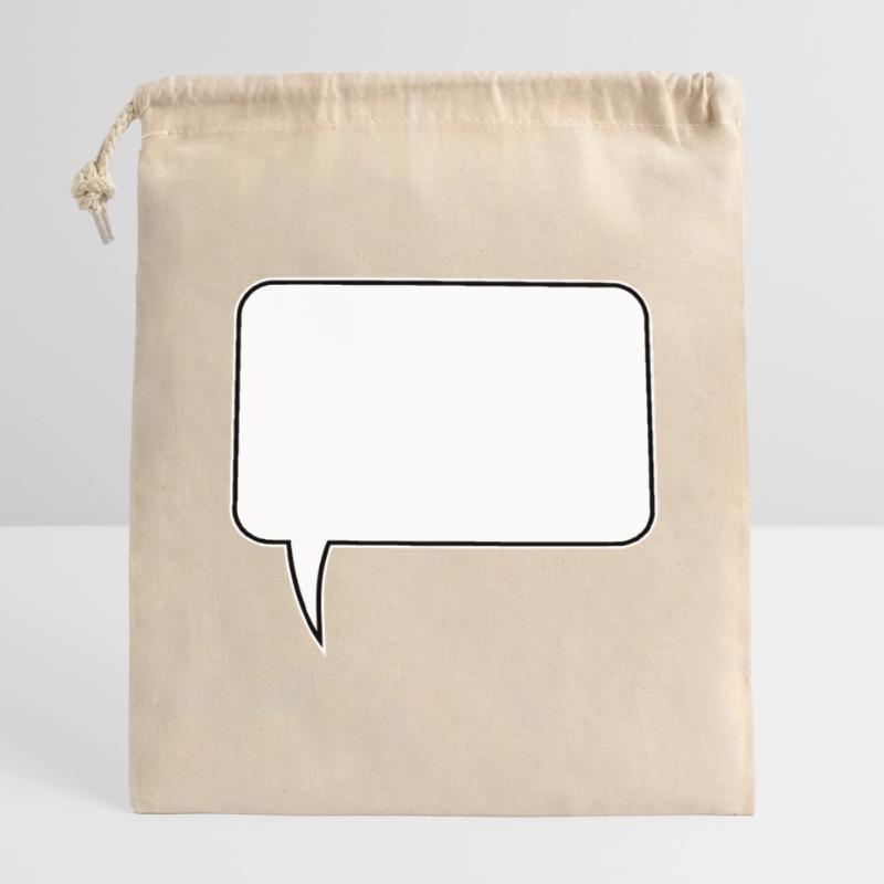 Conception rectangulaire de bulle de dialogue Sac cadeau en coton avec cordon (14 x 20 cm)