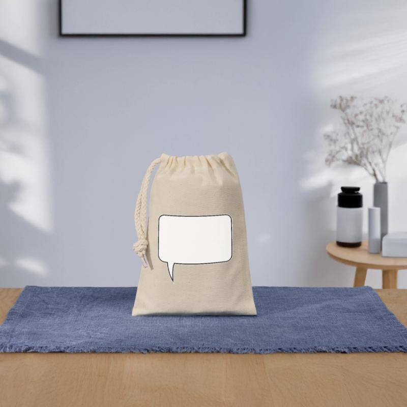 Conception rectangulaire de bulle de dialogue Sac cadeau en coton avec cordon (14 x 20 cm)