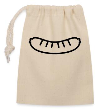 Plan de la saucisse - Sac cadeau en coton avec cordon (14 x 20 cm) - nature - Devant