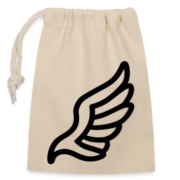 Angel Wings - Closable cotton gift bag (14x20cm) - nature - Front