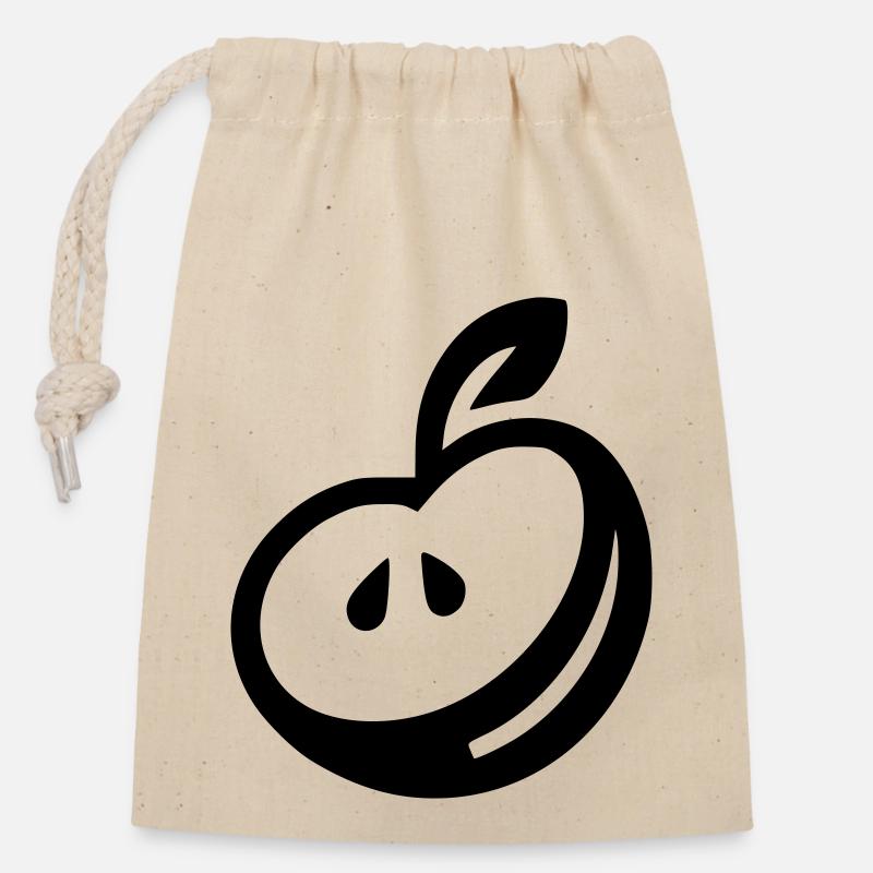 Apple - Closable cotton gift bag (14x20cm) - nature
