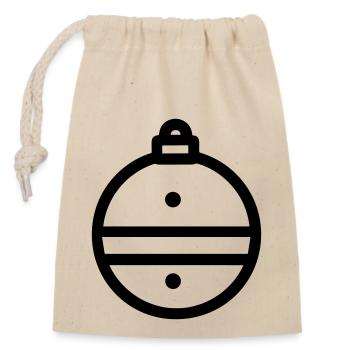 Boule de Noël - Sac cadeau en coton avec cordon (14 x 20 cm) - nature - Devant