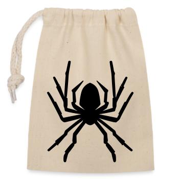 Spinne - Verschließbarer Geschenkbeutel aus Baumwolle (14x20cm) - Natur - Vorne