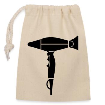 Hair dryer - Closable cotton gift bag (14x20cm) - nature - Front
