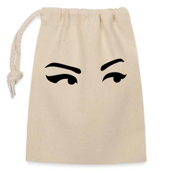 eyes - Closable cotton gift bag (14x20cm) - nature - Front