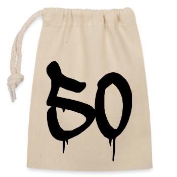 50 - Closable cotton gift bag (14x20cm) - nature - Front