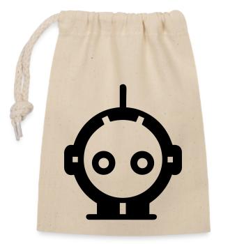 Petit robot - Sac cadeau en coton avec cordon (14 x 20 cm) - nature - Devant