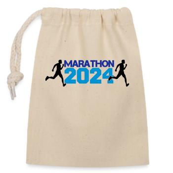 Marathon 2024 - Sac cadeau en coton avec cordon (14 x 20 cm) - nature - Devant