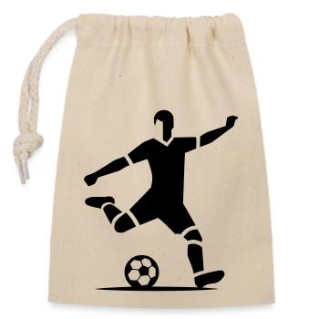 Fußballspieler Icon Vektor - Verschließbarer Geschenkbeutel aus Baumwolle (14x20cm) - Natur - Vorne