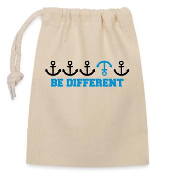 text be different different row pattern anchor many - Closable cotton gift bag (14x20cm) - nature - Front