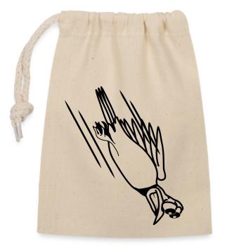 drôle d'oiseau crash cool drôle bande dessinée - Sac cadeau en coton avec cordon (14 x 20 cm) - nature - Devant
