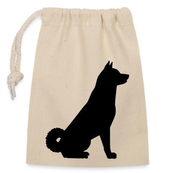 Akita Silhouette 1 - Closable cotton gift bag (14x20cm) - nature - Front