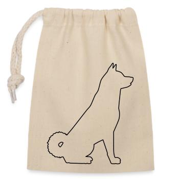 Akita Contours 1 - Closable cotton gift bag (14x20cm) - nature - Front